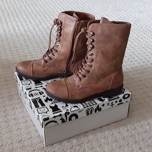 Faux Lace Up Boots (Zippered)